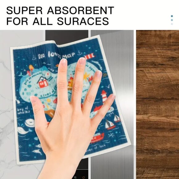 NEW Set of 6 Swedish Dishcloths - Road and Maps - Reusable, Biodegradable - Picture 7 of 9